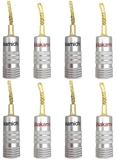 NAKAMICHI Wtyki głośnikowe szpilkowe plecione 8szt
