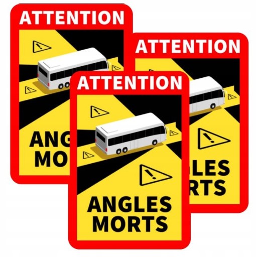 Nalepka ANGLES MORTS martwe pola BUS 3szt.