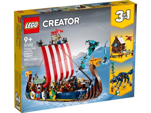 LEGO 31132 CREATOR STATEK WIKINGÓW I WĄŻ Z MIDGARD