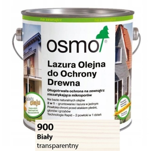 Lazura Olejna Biały OSMO 0,75L 900