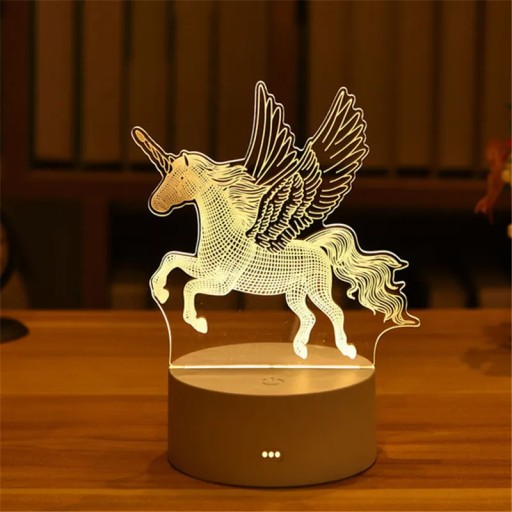 Romantyczny 3D akrylowe Led lampka nocna śliczne w