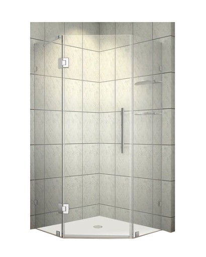 KABINA PRYSZNICOWA PIĘCIOKĄTNA BEZRAMOWA 90x90+br.