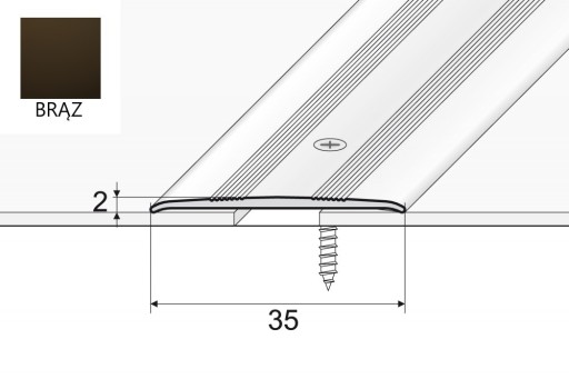 Listwa progowa A08 35mm EFFECTOR Brąz 93cm