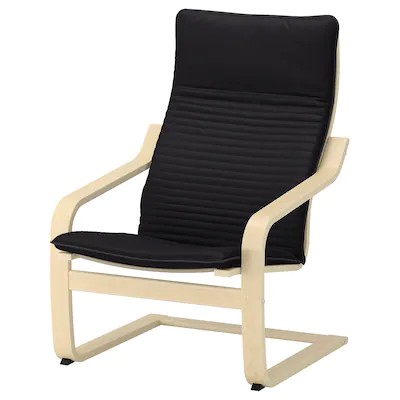 IKEA POANG Fotel okl brzoz Knisa czarny