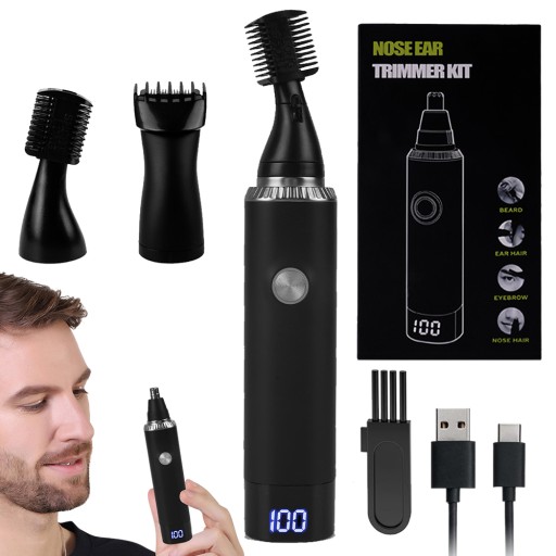 TRYMER DO NOSA USZU BRODY BRWI WŁOSÓW MASZYNKA 4w1 ŁADOWANIE USB 600mAh