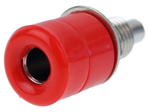 Gniazdo banan 4mm 24.247.1 Amass czerwone