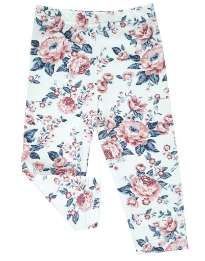 Bawełniane legginsy dziecięce Angielska Róża r.98