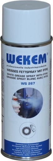Smar Teflonowy Biały W Spray PTFE Wysoko Przyczepny Adhezyjny 400 ml WEKEM