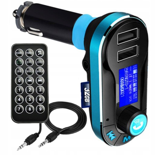 TRANSMITER FM 2x USB Bluetooth MP3 SD AUX PENDRIVE