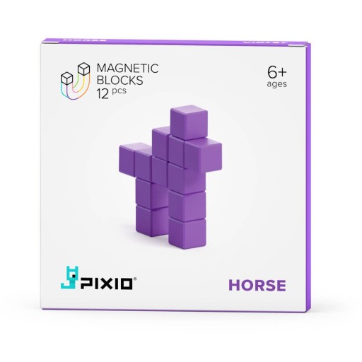KLOCKI MAGNETYCZNE PIXIO ONE FIOLETOWE KOŃ 12 SZT.