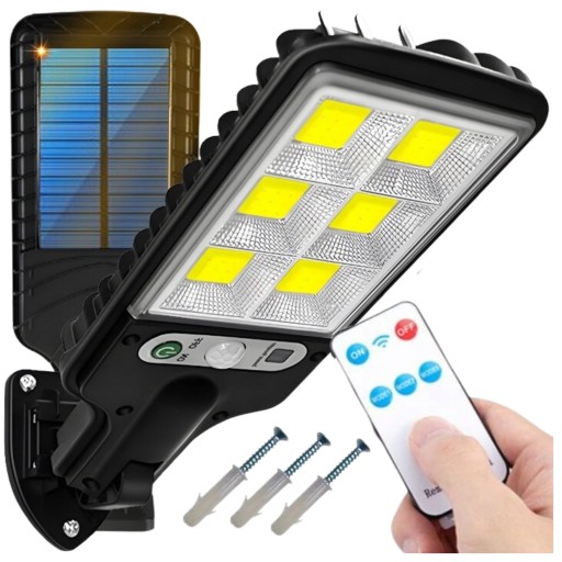 LAMPA ULICZNA SOLARNA 200w CZUJNIK RUCHU ZMIERZCHU LED + PILOT