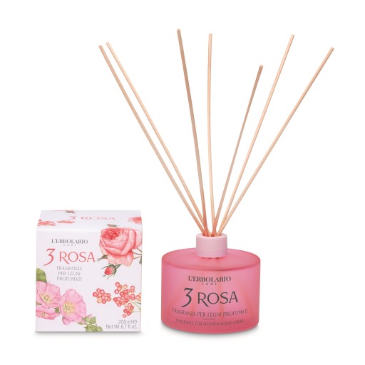 L'Erbolario 3 Rosa Perfumy do patyczków zapachowych (dyfuzor) 200 ml