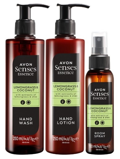 AVON ZESTAW Trawa Cytryna Kokos Lotion do rąk mydło spray do pomieszczeń