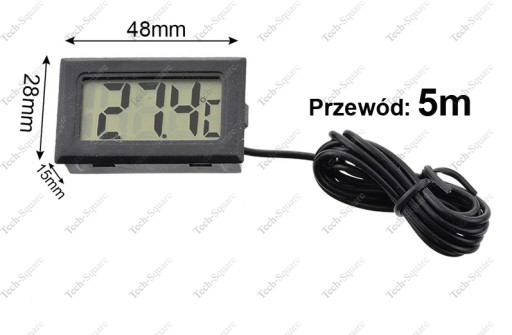 Termometr montażowy miernik -50 +110°C przewód 5m