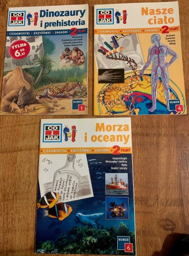 Co i jak zestaw książeczek wiedza: Dinozaury, Oceany, Nasze ciało