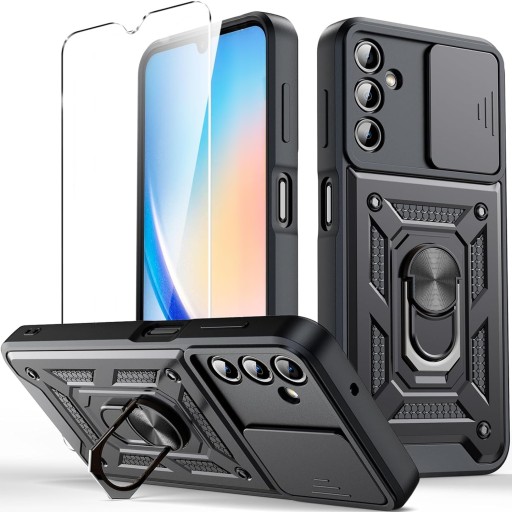 Etui do SAMSUNG GALAXY A34 5G PANCERNE RING 360° szkło hartowane na ekran