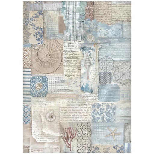 PAPIER RYŻOWY do decoupage A4 - Stamperia - Silent Sea tekstura