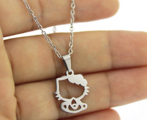 Wisiorek Kotek Hello Kitty Srebrny Cute 316L