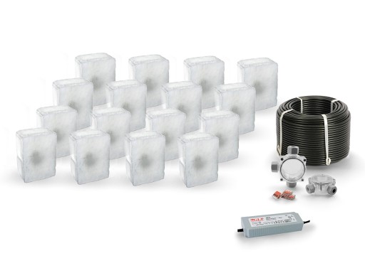16x Świecąca Kostka Brukowa LED Akropol 14x10 BZ