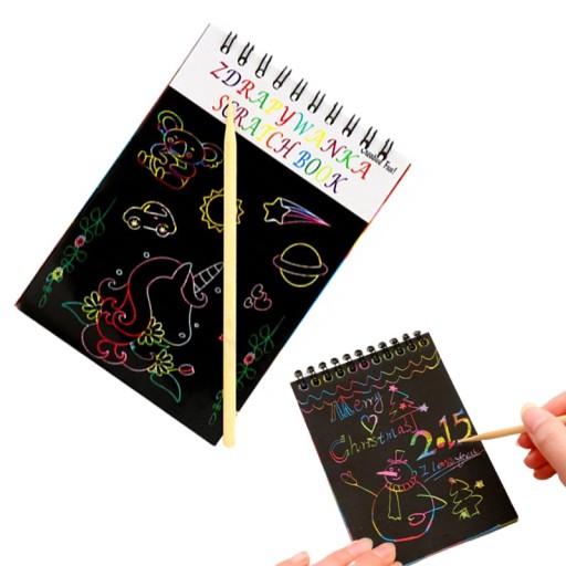 ZDRAPYWANKA TĘCZOWA WYDRAPYWANKA NOTES Z RYSIKIEM