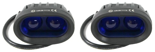 LAMPA 2 LED CREE HALOGEN 8W 12V 24V NIEBIESKA CE