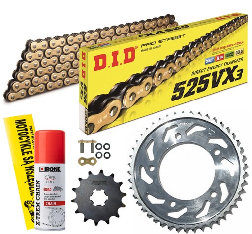 NAPĘD ZESTAW DID GOLD X-RING YAMAHA MT-07 14-22 FZ-07 15-17 XSR 700 16-22