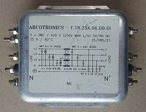 Filtr Arcotronics F.TR.25A.06.DO.GI 3PH 25A