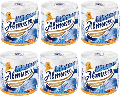 6 x RĘCZNIK PAPIEROWY ALMUSSO HURAGAN