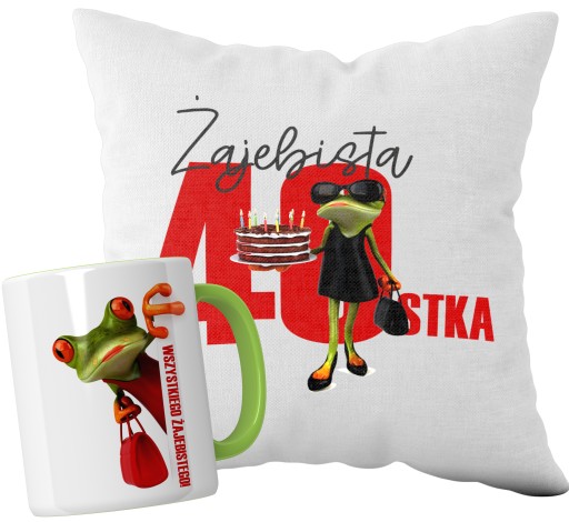 KUBEK PODUSZKA ZESTAW PREZENT 30 40 50 60 URODZINY