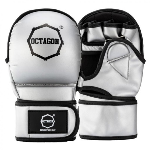 OCTAGON - Rękawice sparingowe MMA srebrne, rozm. S