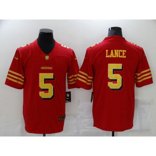 Męskie koszulki piłkarskie Camisa 2023NFL San Francisco 49ers #5 Trey Lance