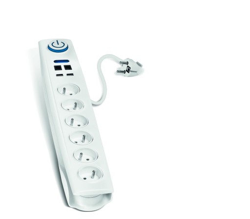 LISTWA ZASILAJĄCA 6 GNIAZD BIAŁA 2 USB WŁĄCZNIK