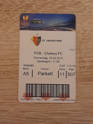 Liga Europy , FC Basel - Chelsea Londyn , 2013 rok