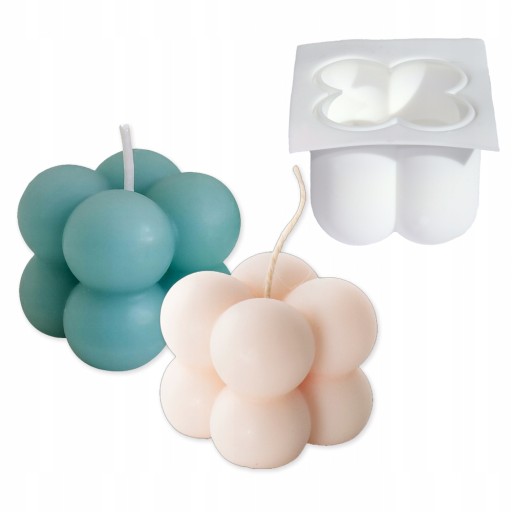 2x FOREMKA SILIKONOWA FORMA DO ŚWIEC BĄBELKOWYCH BUBBLE WOSKU ODLEWÓW DIY