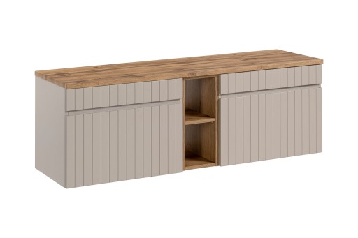 Szafka łazienkowa wisząca z blatem 140cm kaszmir