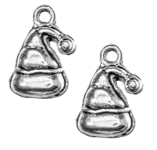 ZAWIESZKI CHARMS CZAPKA MIKOŁAJA 8szt 16mm ŚWIĄTECZNA ZAWIESZKA WISIOREK
