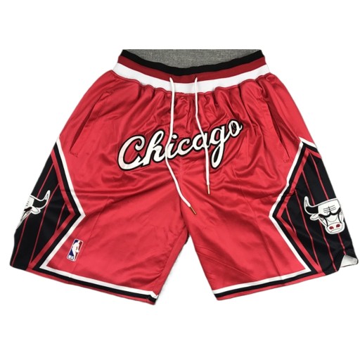 Męskie spodenki do koszykówki Chicago Bulls z haftem, czerwone, XXL