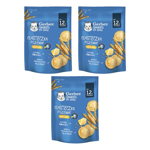 GERBER Ciasteczka Pszenne Maślane 3x150g