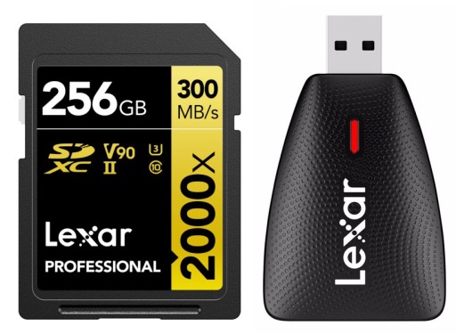Lexar SDXC Professional 256GB 300MB/s UHS-II 2000x + czytnik