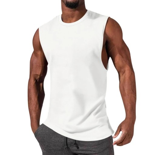 2023 Men's Fitness Solid Color Sleeveless Top Brea