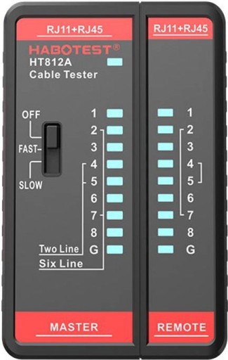 Tester przewodów sieciowych RJ11/RJ45, HT812A
