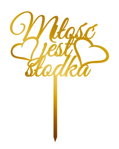 Topper złoty TŚZ-79-Miłośc jest słodka ślub