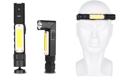 LATARKA KĄTOWA AKUMULATOR MAGNES USB COB XML 6w1