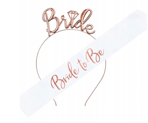 SZARFA OPASKA BRIDE TO BE ZŁOTY RÓŻ PANIEŃSKI