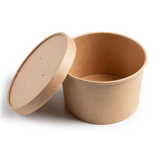 Pojemnik papierowy na zupę 520ml Ø112mm miska/kubek z pokrywką, 50 szt