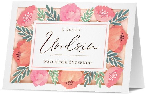 Kartka urodzinowa ażurowa, pastelowa cudna H2579
