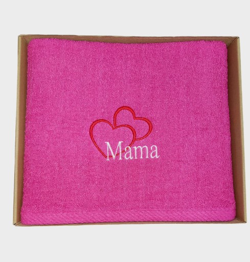 RĘCZNIK PUDEŁKO PREZENT NA DZIEŃ MAMY 70X140 FROTTE RÓŻNE KOLORY WYBÓR MAMA