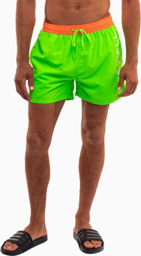SZORTY SPODENKI KĄPIELOWE CROWELL FLUO ZIELONO-POMARAŃCZOWE NEON r M