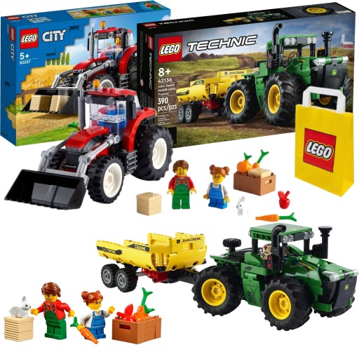 LEGO CITY 60287 TRAKTOR FARMA WIEŚ GOSPODARSTWO LEGO 42136 JOHN DEERE 4WD