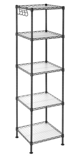 Regał na książki półka szafka czarny metal LOFT 30 x 30 x 123,5 cm
